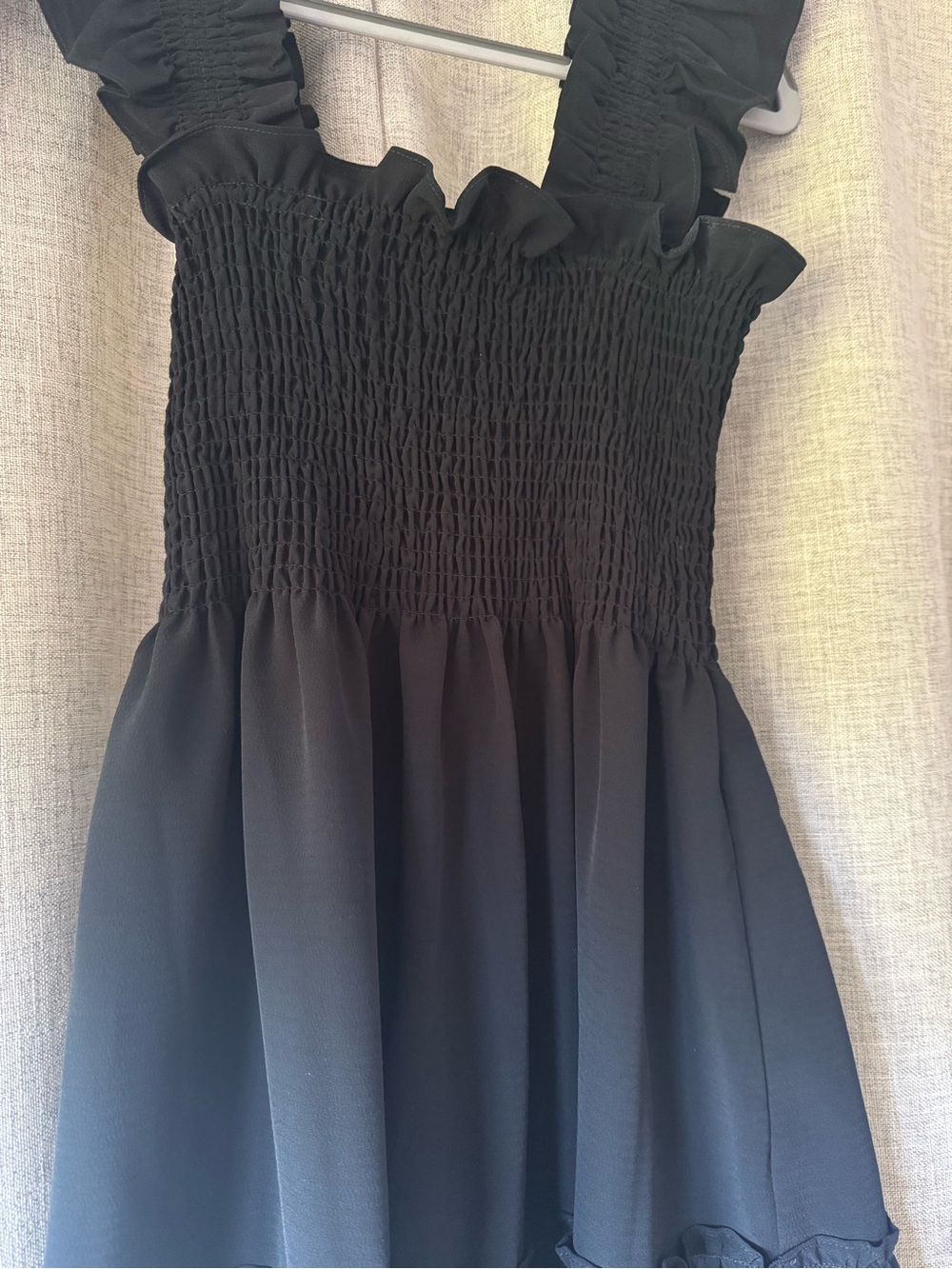 Black Ruffled Strap Smocked Maxi Dress - The Ellie Nap Dress - Picture 2 of 4